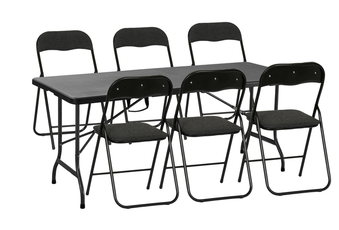 Klapstol polstret grå/sort - DAY